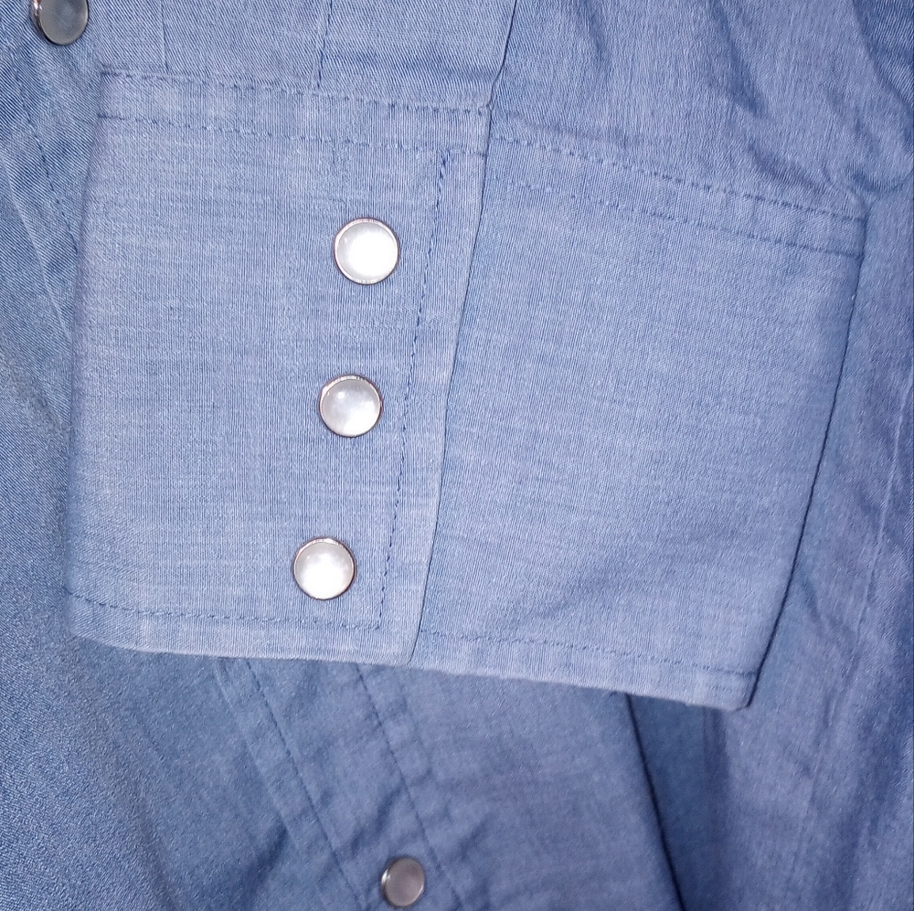 Plains Western Wear Pearl Snap Big Man Long Sleeve Shirt - Picture 5 of 8